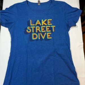 Lake Street Dive Tour Next Level Apparel Blue Graphic Tee